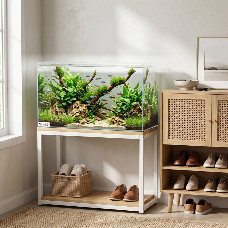Fish Tank with Protective Base Mat, 30cm H x 50cm W x 30cm D