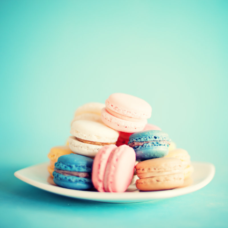 Macaroons On A Plate by Andreka - Wrapped Canvas Print, 30cm H x 30cm W
