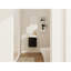 Meuble-lavabo de 40 cm avec portes à fermeture amortie, lavabo et tablette de rangement, lavabo rond simple en céramique, matériau, décor moderne pour une combinaison harmonieuse, style