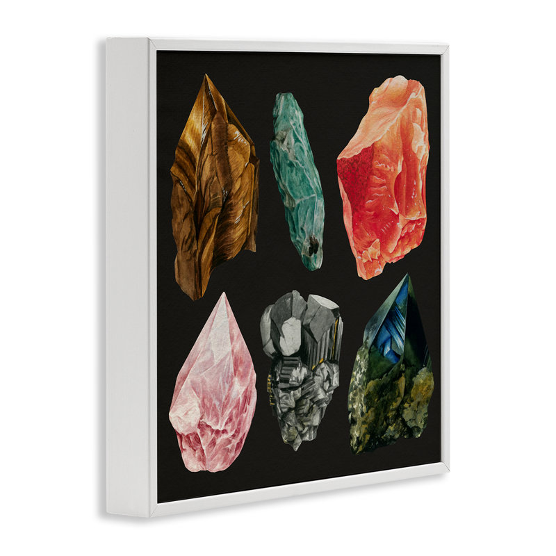 Giclée naturelle en cristal naturel, estampe numérique par Grace Popp, Giclée encadrée blanc bord de mer, H 17 po x l 17 po