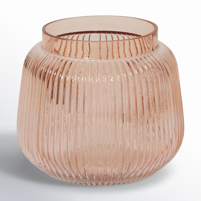 Brigida Handmade Glass Table Vase, 4.75" H x 5" W x 5" D