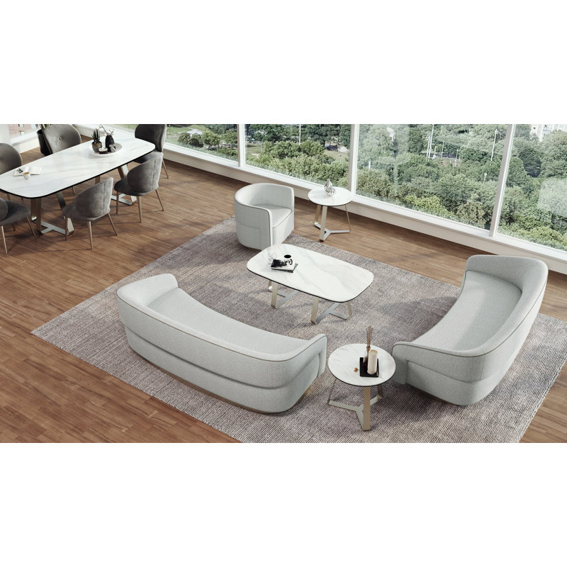 Hale Sofa, Plush Snow 100% Polyester