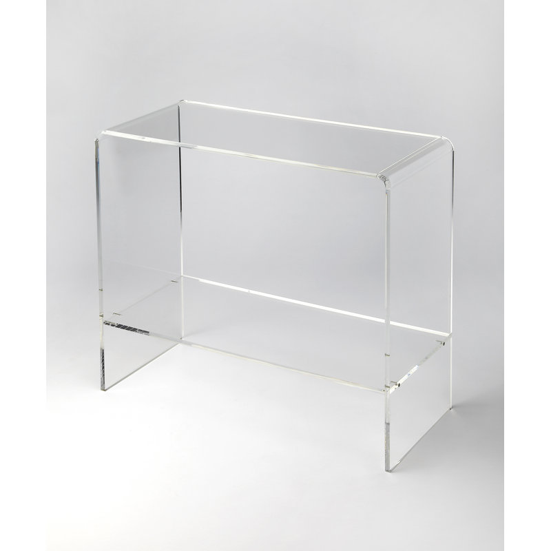 Crystal Clear Acrylic Console Table, 30" H x 32" W x 14" D