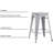 Backless Modern Light Weight Industrial Contemporary Rustic Vintage Costal Metal Bar Stools Without Back And 4 Leg Design (Set Of 2) (24" Seat, Distressed White)-1768655176-1768655190