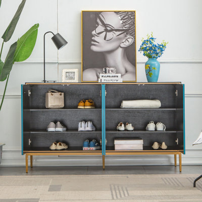 Armoire de rangement pour chaussures peinte à la main