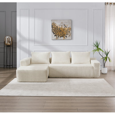 Canapé modulaire en flanelle 106,3 po