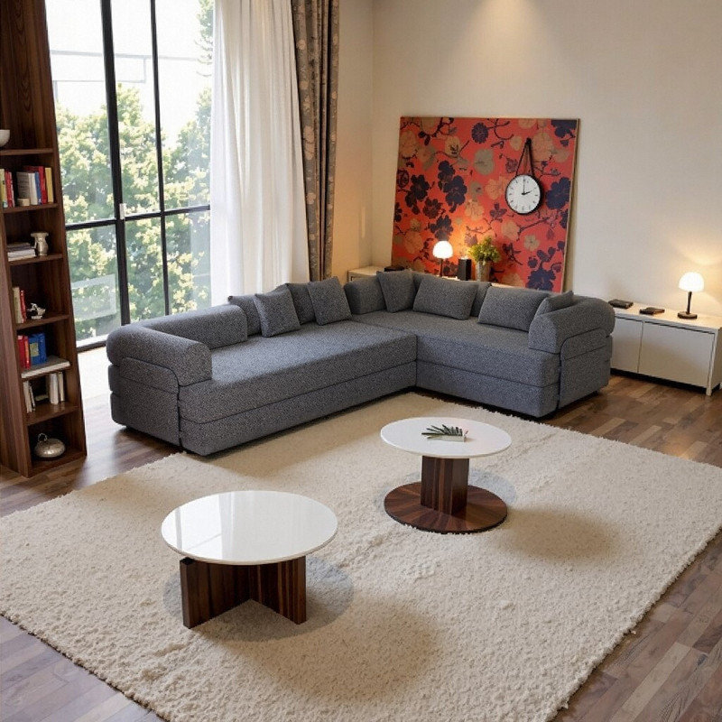 Canapé-lit pliant convertible de 78,7 pouces avec coussin cylindrique, sans pièce, Gris