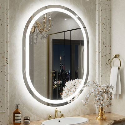 Miroir ovale en verre trempé anti-buée Wayfair Basics® 
