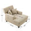 Chaise longue rembourrée en tissu 39,76 po-1990492647