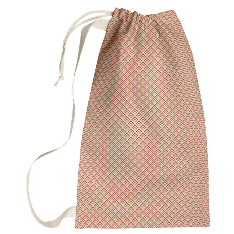 Kitterman Fabric Laundry Bag with Handles, Small ( 64" H x 20" W x 1.5" D), Black/Red
