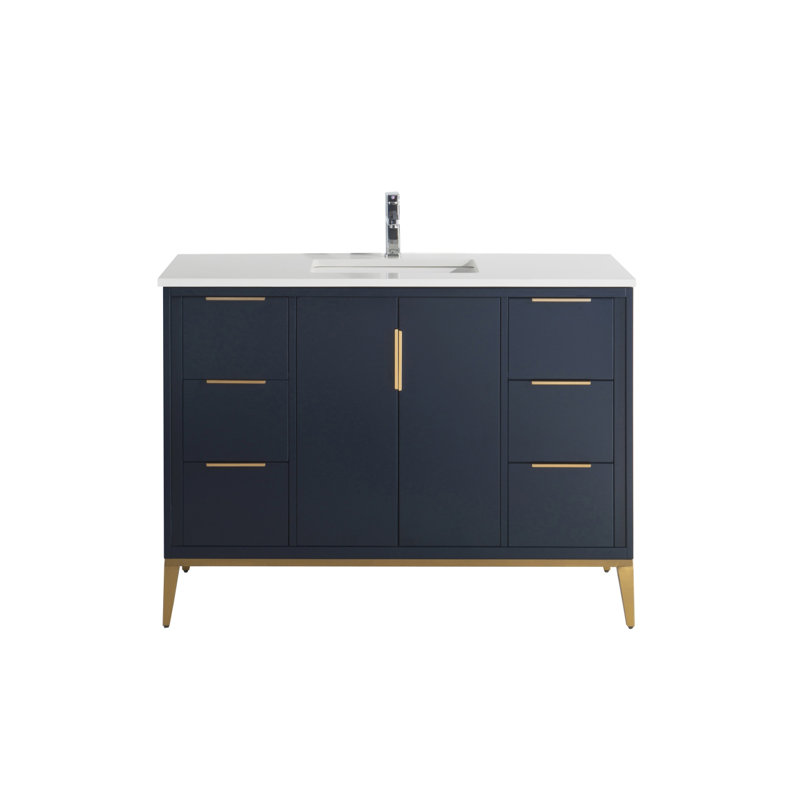 Ensemble de meuble-lavabo simple 48 po Brooksby, Bleu