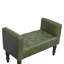 Banc de chambre en cuir vert noyer