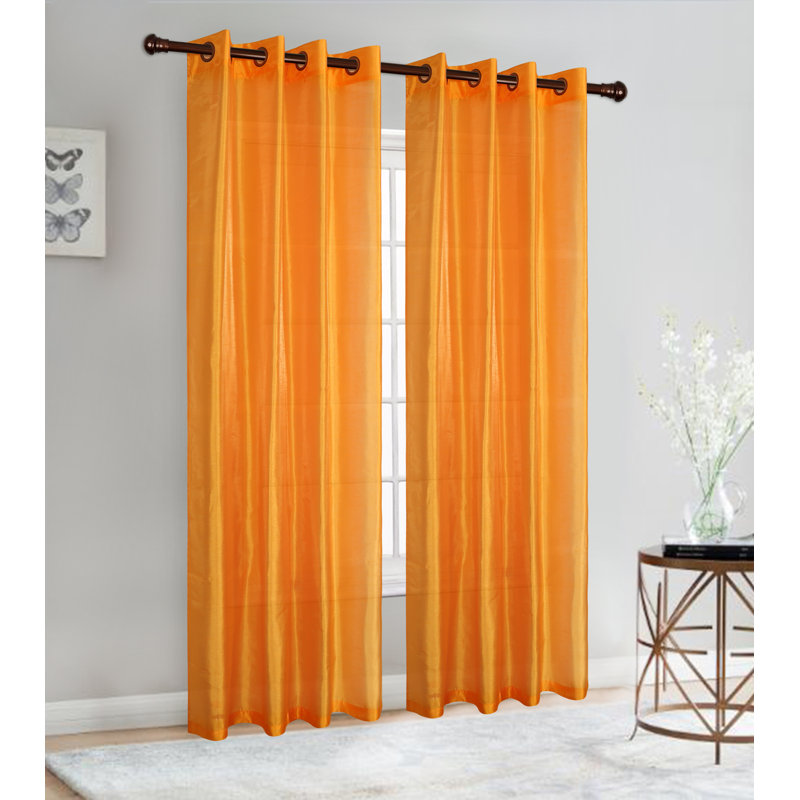 Diredra Polyester Semi-Sheer Curtains, Apricot