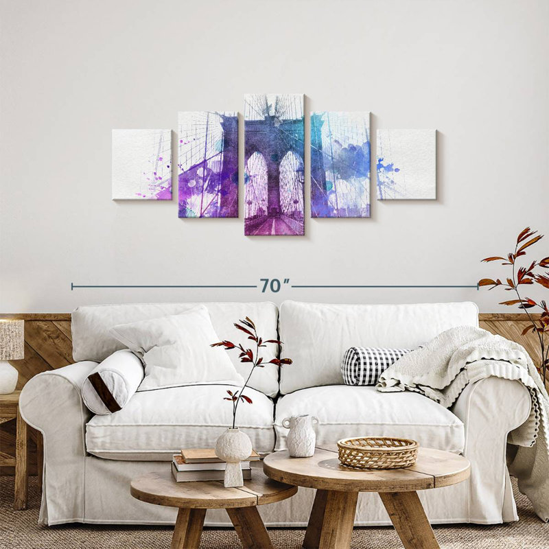 Abstract Brooklyn Bridge, 24" H x 55" W