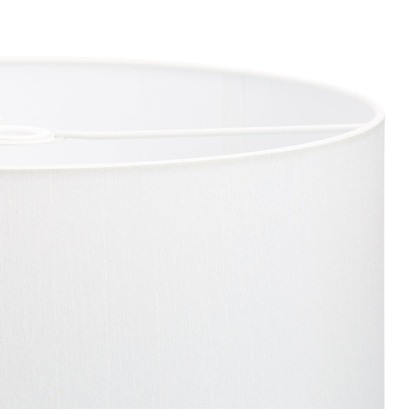 Desiree 18cm H Faux Leather Drum Pendant Shade ( Screw On ), White