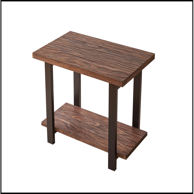 Wood Side Table with open shelf