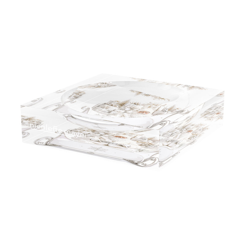 Acrylic Decorative Tray, 6"W x 6"D