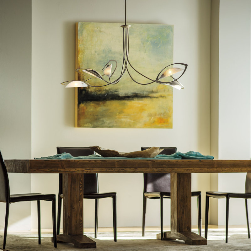 Aerial 5 - Light Unique / Statement Geometric Chandelier, White, 22.4" H x 47.5" W x 47.5" D