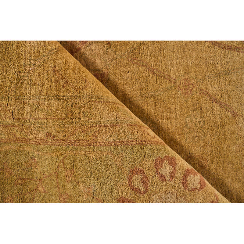 Handmade Red Floral Wool Rectangular Area Rug 11'9" x 14'4"