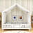House Bed With Slats And Safety Railings-723540005-723540004