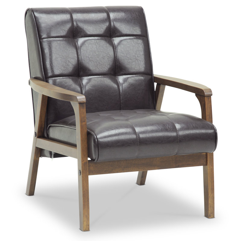 Fauteuil Dorchester, Similicuir brun