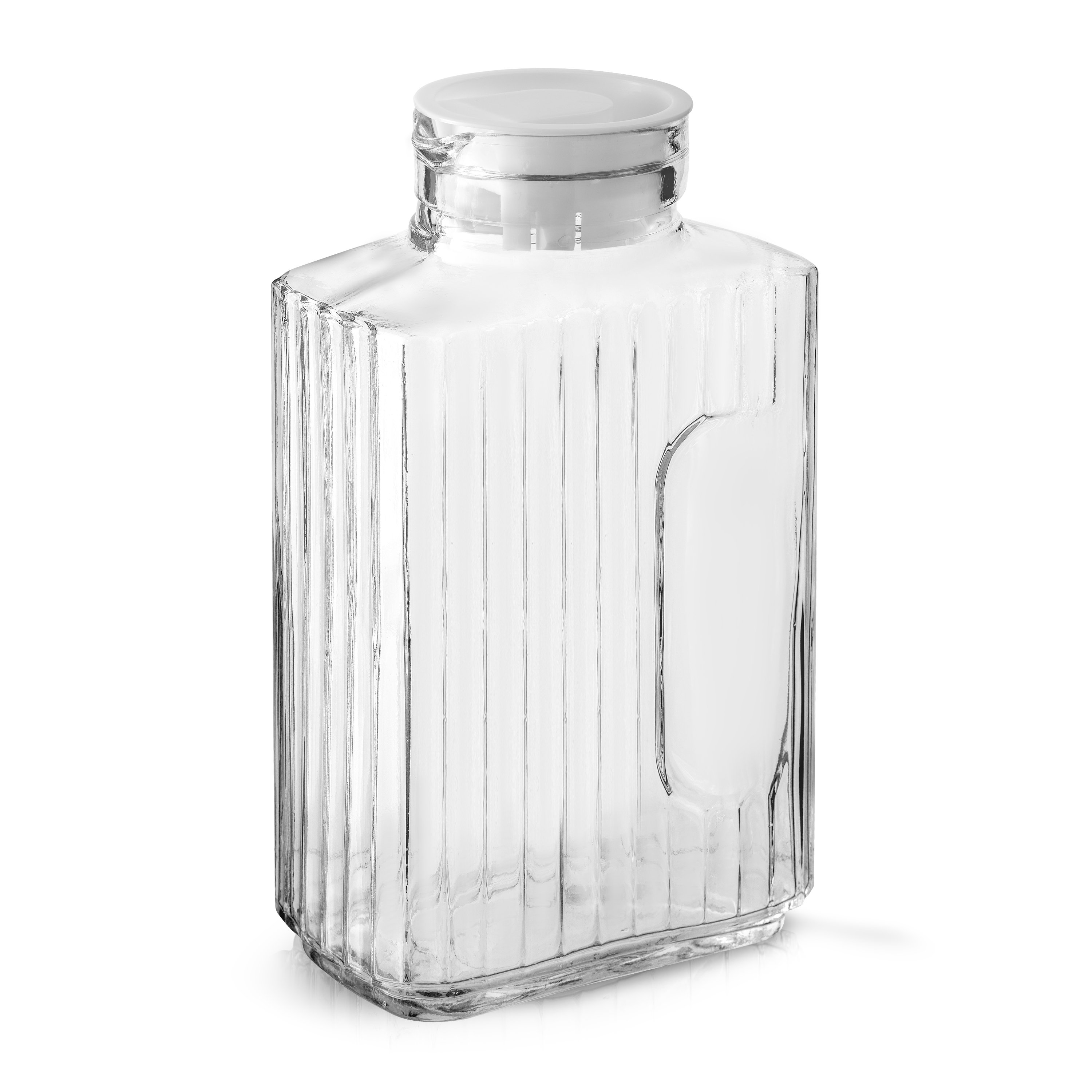 Anchor Hocking Glass Refrigerator 2 Quart Water Bottle/vintage Clear Glass  Water/lemonade/ice Tea Pitcher 