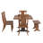 Fortville 78" Solid Wood Oak Finish Top Dining Set With Panel Back Chairs - 7-Piece, Antique Black Base Table, Oak Finish Base Chairs And Bench-865315659-865315667