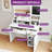 Makeup Vanity Desk With Mirror Lights,  Power Outlets & Jewelry Storage-118603780