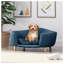 Lit pour chien Mid-Century moderne bleu marine pour petits chiens (11 à 25 lb)