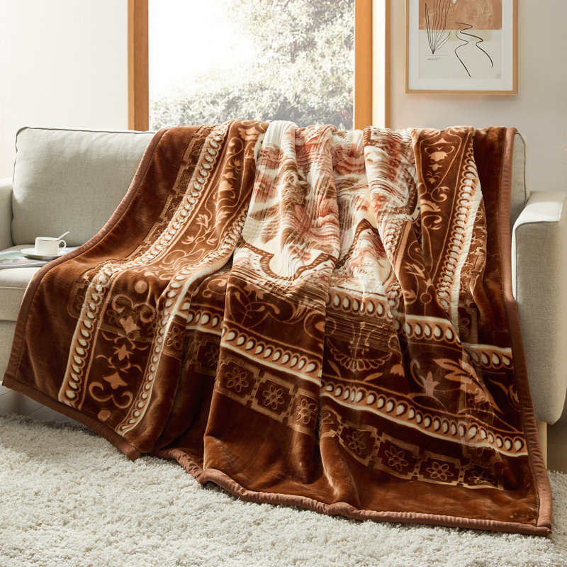 Couverture en peluche Nestl, Grand lit, Brun