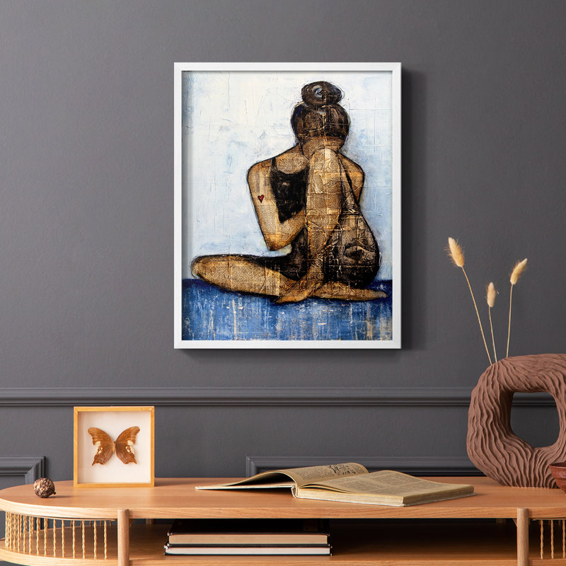 «Don't Break My Heart», reproduction encadrée - bois massif, H 10 po x l 8 po, Blanc
