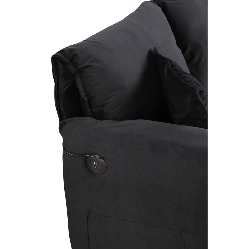 3 In 1 Sleeper Sofa Couch Bed, Black