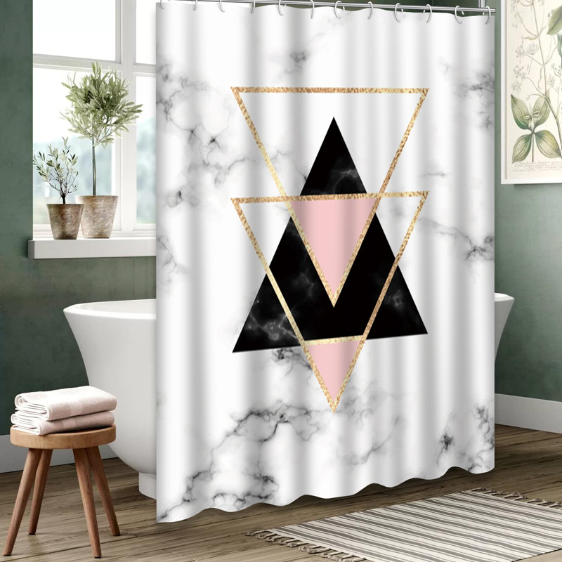 Rideau de douche avec 12 crochets, L 72 po x l 84 po