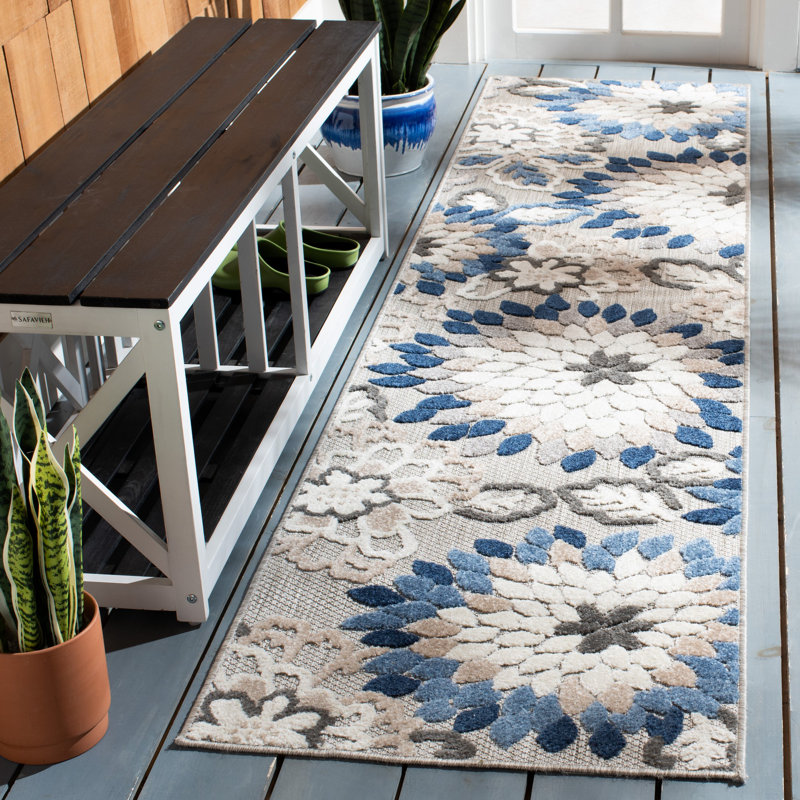 Dellia Performance Floral Indoor/Outdoor Area Rug, Runner 2'2" x 9'