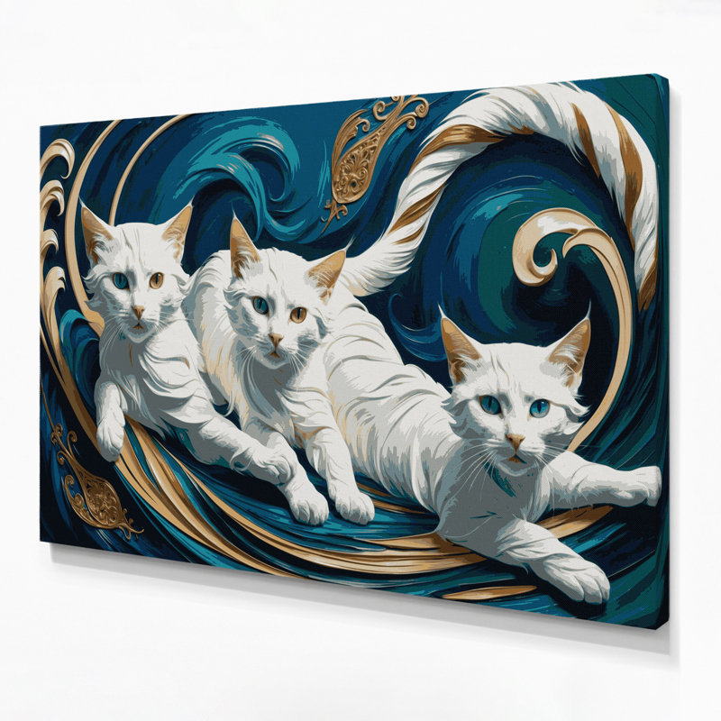 Cats Turkish Van Blue Canvas Wall Art, 12" H x 18" W