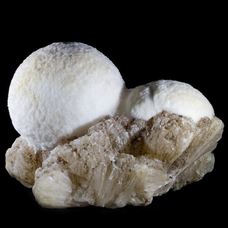 Grande mordénite botryoïde Blackert sur Stilbite