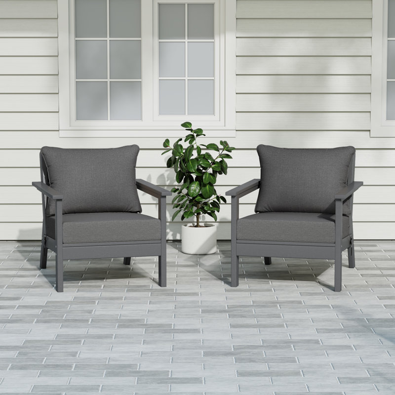 Chaise profonde avec coussins (ensemble de 2), Gris, Gris