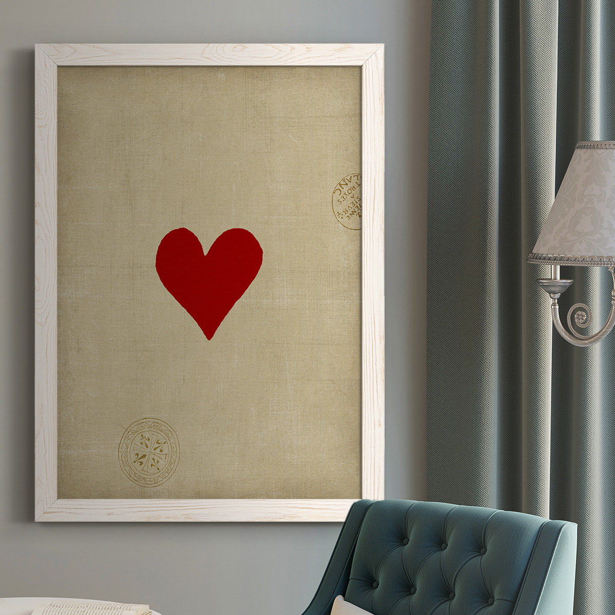  Valentine Framed Canvas Wall Art for Living Room Heart