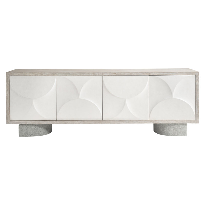 Lunula 86'' Beige and Gray Concrete Base Sideboard
