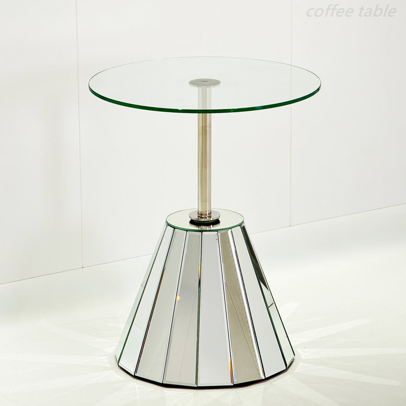 Table basse en miroir, table basse, table de salon avec table en verre trempé 