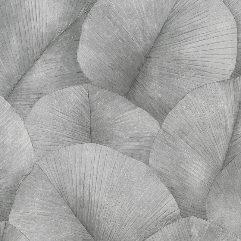 Kumano 3D Embossed Palm Leaf Wallpaper Roll, Beige