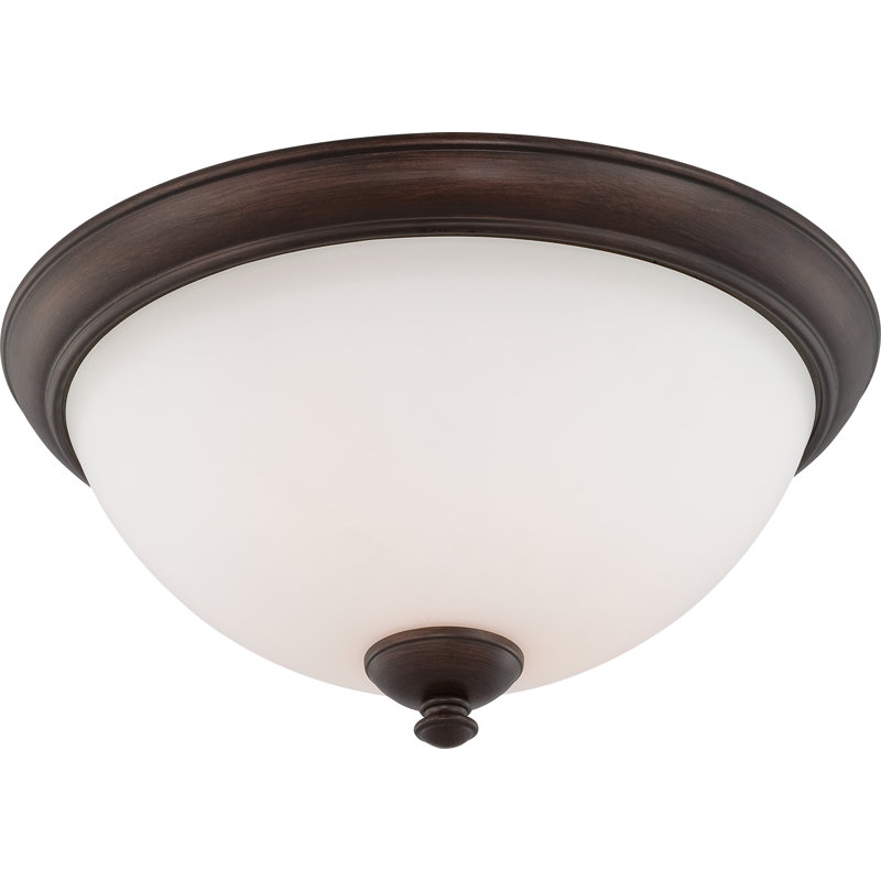 Minidoka Glass Flush Mount, A19, Prairie Bronze
