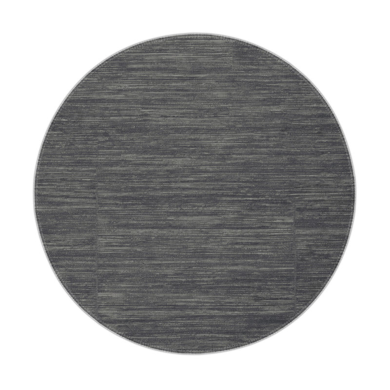 Tapis d'intérieur et extérieur gris uni, Rond 5 pi