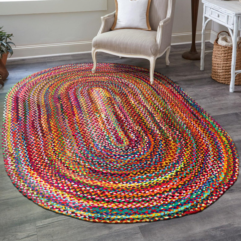 Marcantel Performance Cotton Abstract Indoor Rug, Oval 4'1" x 6'1"