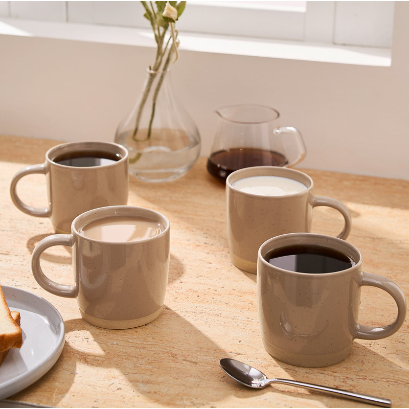 Tasses à café en grès empilables Daytona, Brun