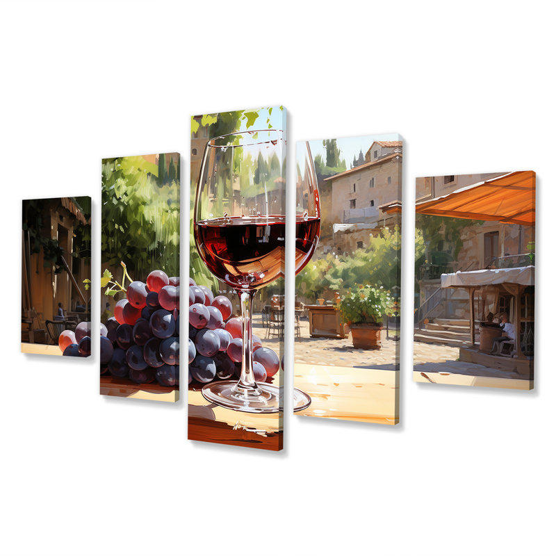 «Sweeping Burgundy Cabernet Wine II», ensemble de décorations murales multiples