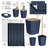 Complete 22 Piece Bathroom Accessory Set with Bath Rugs, Shower Curtain Set, Liner, and Hooks-95756590
