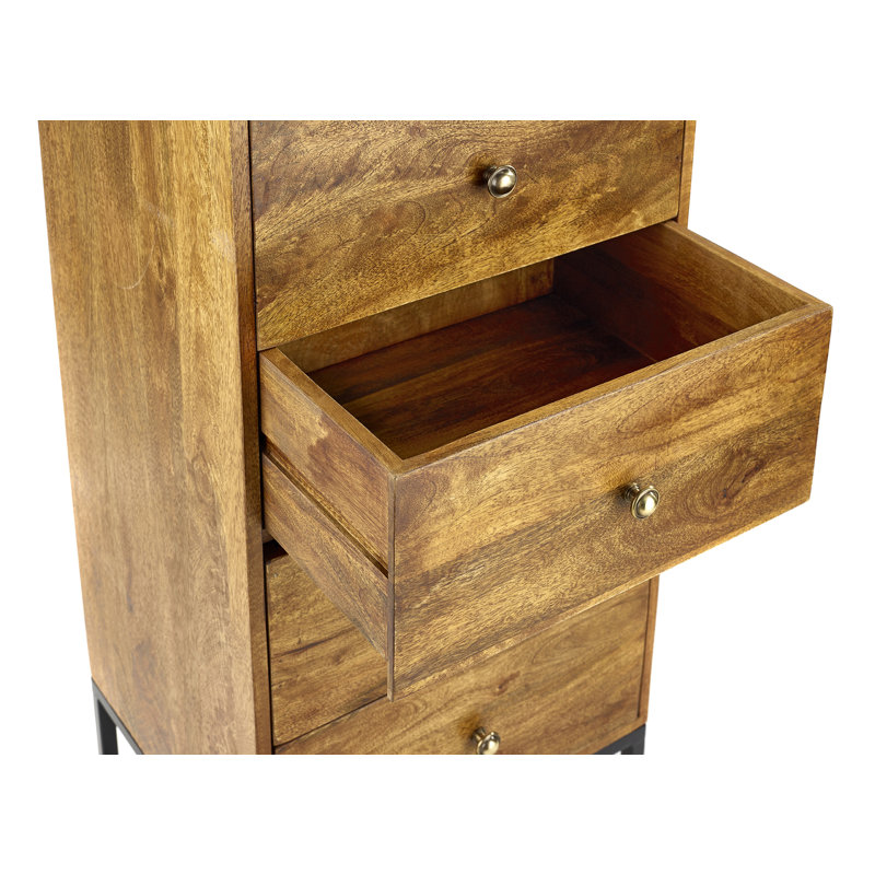 Lotsee Solid Wood 48cm W 5 - Drawer Chest of Drawers