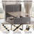 Velvet Upholstered Sleigh Queen Bed Frame With Headboard, Gray-1017211134-1017211133