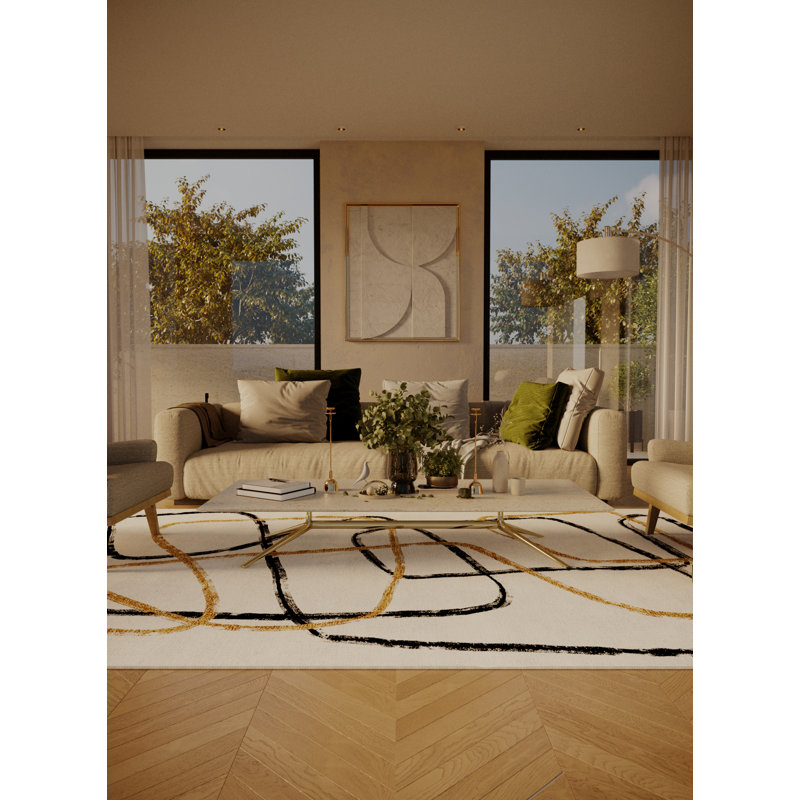 Tapis avec envers antidérapant Moresby, Carré 6 pi
